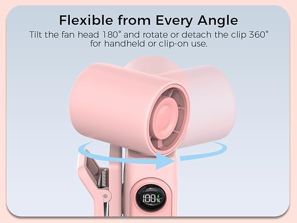 360° Rotating &amp;amp;amp; Detachable ClipRotate or remove for flexible positioning.