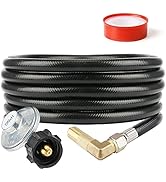 Uniflasy 12 Feet Propane Adapter Hose with Regulator for 17"/22" Blackstone Griddle Grill, QCC1 L...