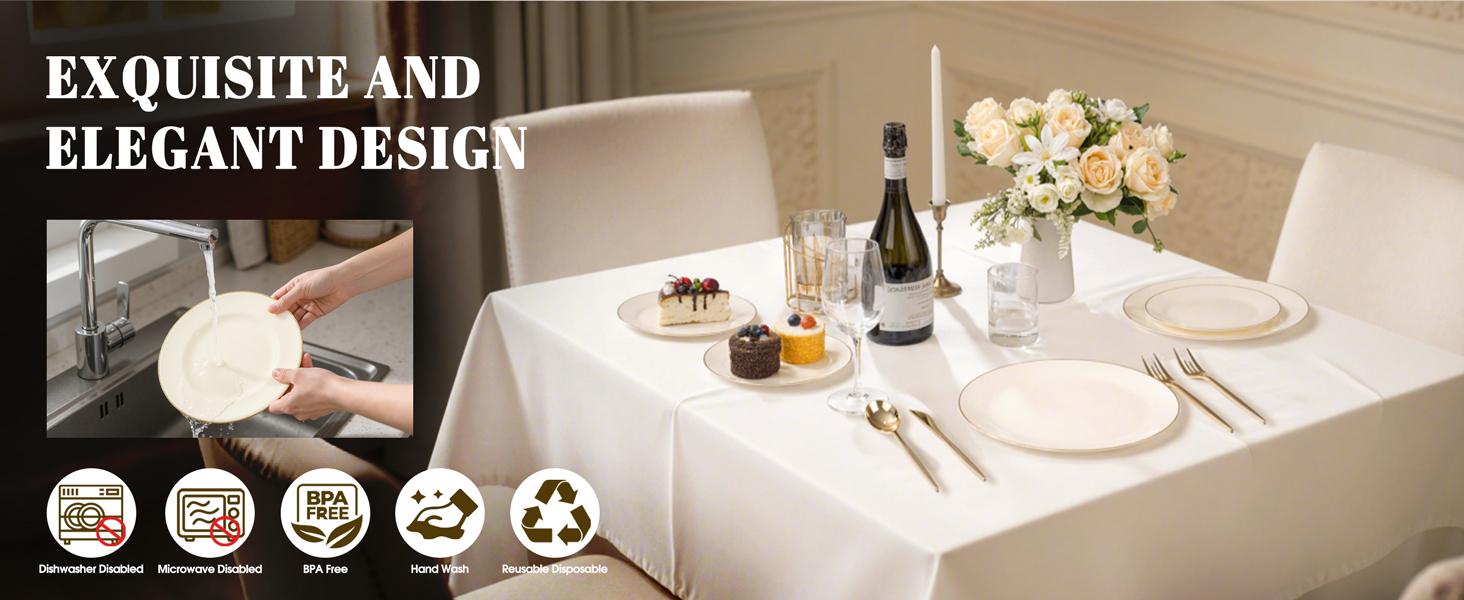 IVORY PLASTIC PLATES