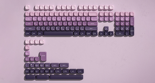 MOA Keycaps, PBT Keycaps, Japanese Keycaps 75 Percent, Gradient Purple Keycaps