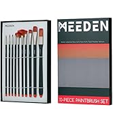 MEEDEN Acrylic Paint Brushes, Paint Brush Set of 10, Nylon Hair Art Painting Brushes Kit for Acry...