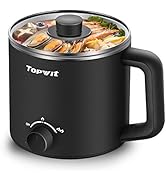 Topwit Electric Hot Pot, Mini Ramen Cooker, 1.6L Noodles Pot, Multifunctional Electric Cooker for...