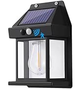 OUGETHER Solar Wall Lights Outdoor, Wireless Dusk to Dawn Porch Lights Fixture, Solar Wall Lanter...