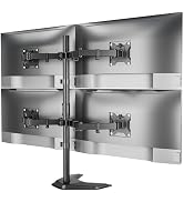 monTEK Stable Quad Monitor Stand, Free Standing Fully Adjustable Desk Mount for 4 Screen up to 17...