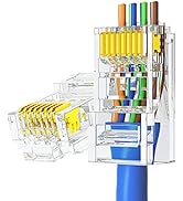 AMPCOM RJ45 CAT6 Pass Through Connector Gold Plated Modular Plug for UTP 23-26AWG Solid or Strand...