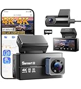 Dash Cam Front and Rear - Sarmert C4 Dual 4K Built-in GPS and 5G WiFi, Free 128GB Card Included, ...