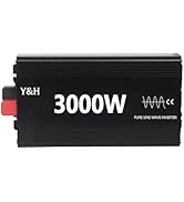 Y&amp;H 3000W Pure Sine Wave Solar Inverter DC12V to AC120V Power Converter for Home Backup Power, RV...