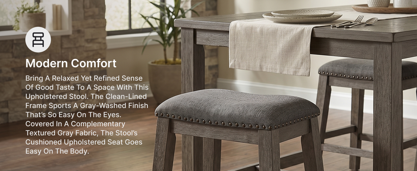 Casual dining setting featuring comfortable padded seating with an integrated 8.25-inch footrest