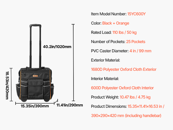 roller tool bag on wheel