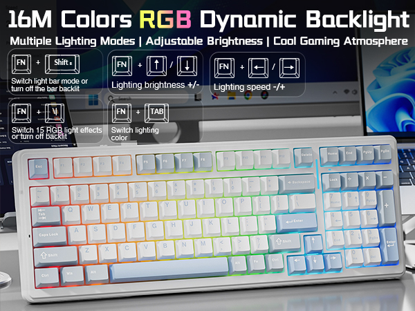 wireless mechanical keyboard RGB backlight quiet keyboard