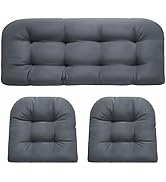 DANGHOOGY Wicker Chair Cushions, Waterproof Outdoor Loveseat Cushions for Patio Furniture, Tufted...
