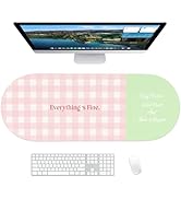 Velluxion Checkered Pattern Desk Pad Protector, 35.5 x 13'' Aesthetic Mouse Mat for Desktop, Wate...