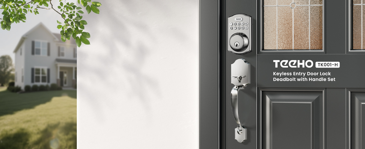 keyless entry door lock with handle