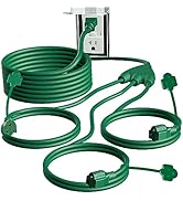 Belllights 1 to 4 Splitter Extension Cord, Total 40 FT(28 FT End to End), 16AWG/3C SJTW Power Cor...