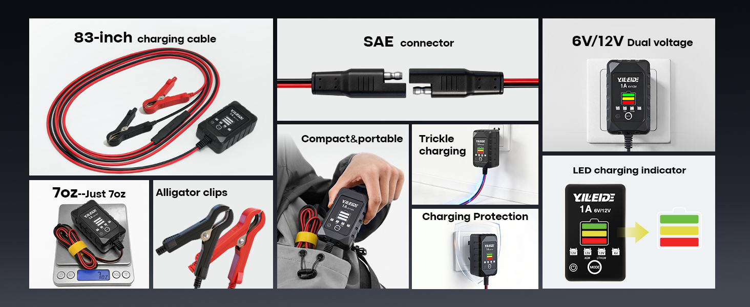battery charger trickle charger for car battery 12v battery maintainer lithium battery charger
