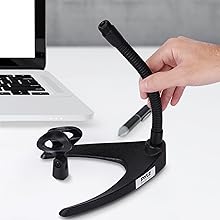 Universal Adjustable Desktop Microphone Stand;Tabletop Mic Holder Low Profile Mic Stand; w/Flexible 