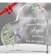 Hordely 5.9" x 5.9" Acrylic Hummingbird Gifts for Women, Heart Hummingbird Decor Bird Lover Chris...