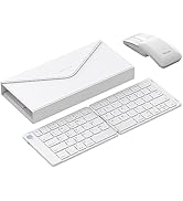 DELUX PockCombo Wireless Keyboard and Mouse with Protective Case, Foldable Bluetooth Keyboard, 2-...