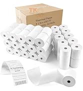 TK Thermal King (50 Rolls) 3 1/8" 230' feet White Thermal Paper Cash Register POS Receipt, Fits A...