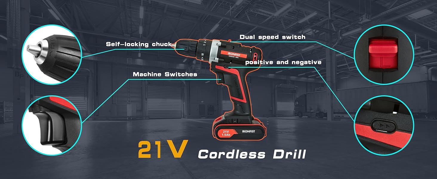 Cordless drill driver power impact screwdriver electric electrical tools batteries sets combo kits