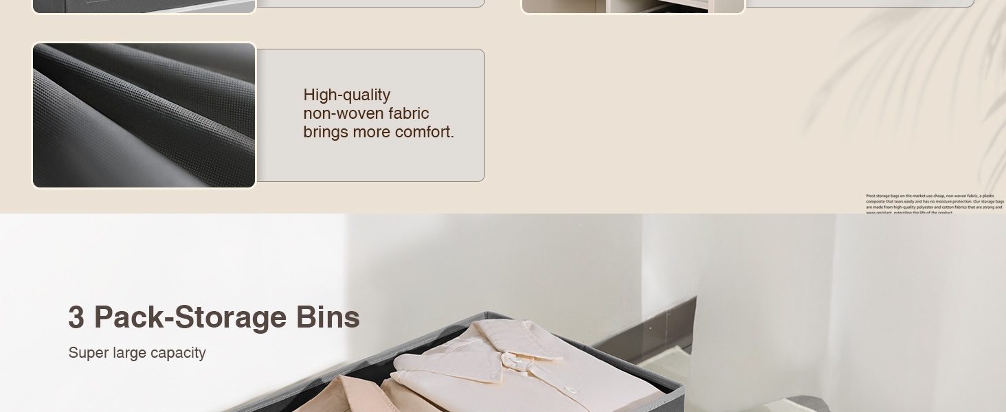 fabric lined storage baskets