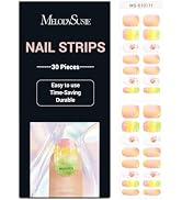 MelodySusie Semi Cured Gel Nail Strips (Roses Bloom)- Works with Nail lamp, Salon-Quality, Long L...