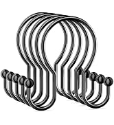 OEH Shower Curtain Hooks, 12 Pcs Minimalist Shower Curtain Rings, Metal Shower Curtain Hangers, D...
