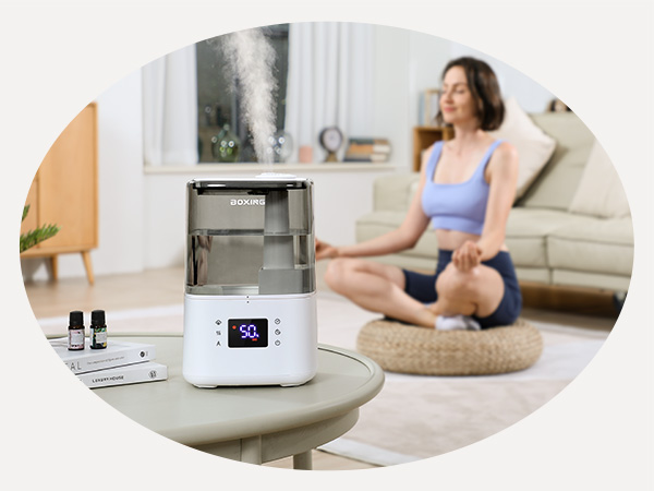 Add a few drops of essential oil onto the pad of the aroma diffuser and let the fragrance spread.