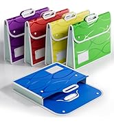 ABC life 5 Pack Plastic File Folder with Handle, Large Capacity Document Organizer Box, Portable ...