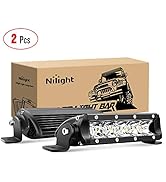 Nilight 40001S-B Bar Super Slim 2PCS 7 Inch 30W Spot Driving Fog 3600LM Single Row Off Road LED L...