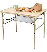 Byliable Folding Table 3FT Camping Table 2 Adjustable Height Lightweight Portable Aluminum Mini F...