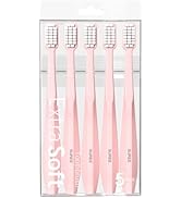 SUREE Pink Extra-Soft Toothbrushes for Adults, 5 Pack, 10,000 Gentle Bristles for Sensitive Teeth...