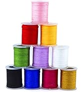 Framendino, 10 Rolls 0.8mm Nylon Cord Chinese Beading String Knotting Cord for Jewelry Making Bea...