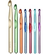 Aeelike Large Aluminum Crochet Hooks Huge Metal Crochet Hook Set - Crochet Needles for Thick Bulk...