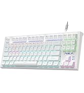 AULA F3032 Keyboard, 87 Keys Portable Mechanical Gaming Keyboard, USB Wired Compact Office Comput...