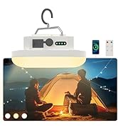 10000mAh Rechargeable Hanging Tent Light with Magnet, 30W 4000LM LED 3 Color Lighting Modes (Remo...
