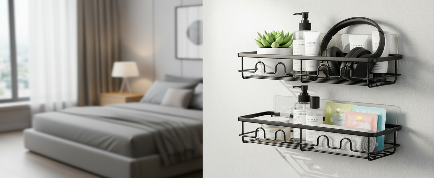 shower shelves adhesive