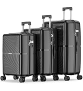 Nazhura Hard Shell Luggage Set, 3-Piece Hardside Suitcase Set, 20-inch, 24-inch, 28-inch Luggage,...