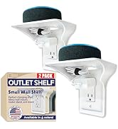 BeraTek Industries Power Perch Outlet Shelf with Cord Storage Strap – Small Wall Shelf for Alexa ...