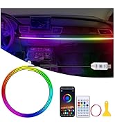 Acrylic LED Lights for Car, 43.3in RGB Strip Light Car LED Lights Interior with USB Port, App Con...