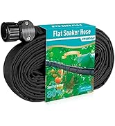 PHIRAH Flat Soaker Hose for Garden Bed, 25FT 1/2" Linkable Consistent Drip Irrigation Hose Save 8...