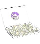 MIWISE 8mm Connectors Kit for 2-Pin COB LED Strip,50Pcs Gapless I-Shaped Connectors,Solderless Ex...