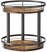 LAMU 10'' Wood Lazy Susan Spice Rack Organizer, 2 Tier Spice Organization for Cabinet, Countertop...
