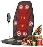 comrelax Vibration Massage Seat Cushion with Heat for Home &amp; Office Chair, 8 Vibration Motors, He...