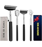 YIKATO Back Scratcher Gift Set, 4 Pack, Upgraded Portable Extendable Stainless Steel Telescoping ...