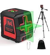 Laser Level 100Ft Self Leveling Green Cross Line, 2-Line Laser Level with Tripod &amp; Rechargeable L...