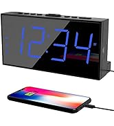 Digital Dual Alarm Clock for Bedroom, Large Display Bedside with Battery Backup, USB Phone Charge...