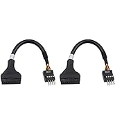 Duttek USB 3.0 Header to USB 2.0,USB 3.0 to USB 2.0 Motherboard Adapter Cable,19 Pin USB3.0 Femal...