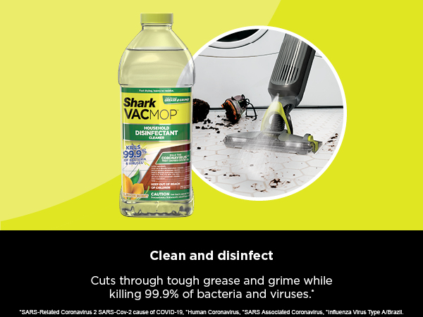 Cuts through tough grease and grime while eliminating 99.9% of bacteria and viruses.*