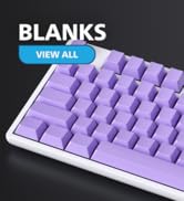 Ranked Blank Premium Keycap Set | 1.4 mm Thick PBT | Cherry Profile for Mechanical Keyboard (Blue...